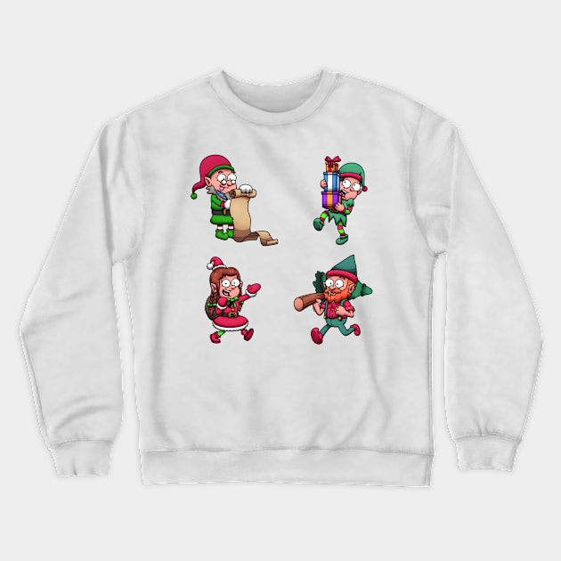 Christmas Elves Preparing For Christmas Crewneck Sweatshirt by TheMaskedTooner